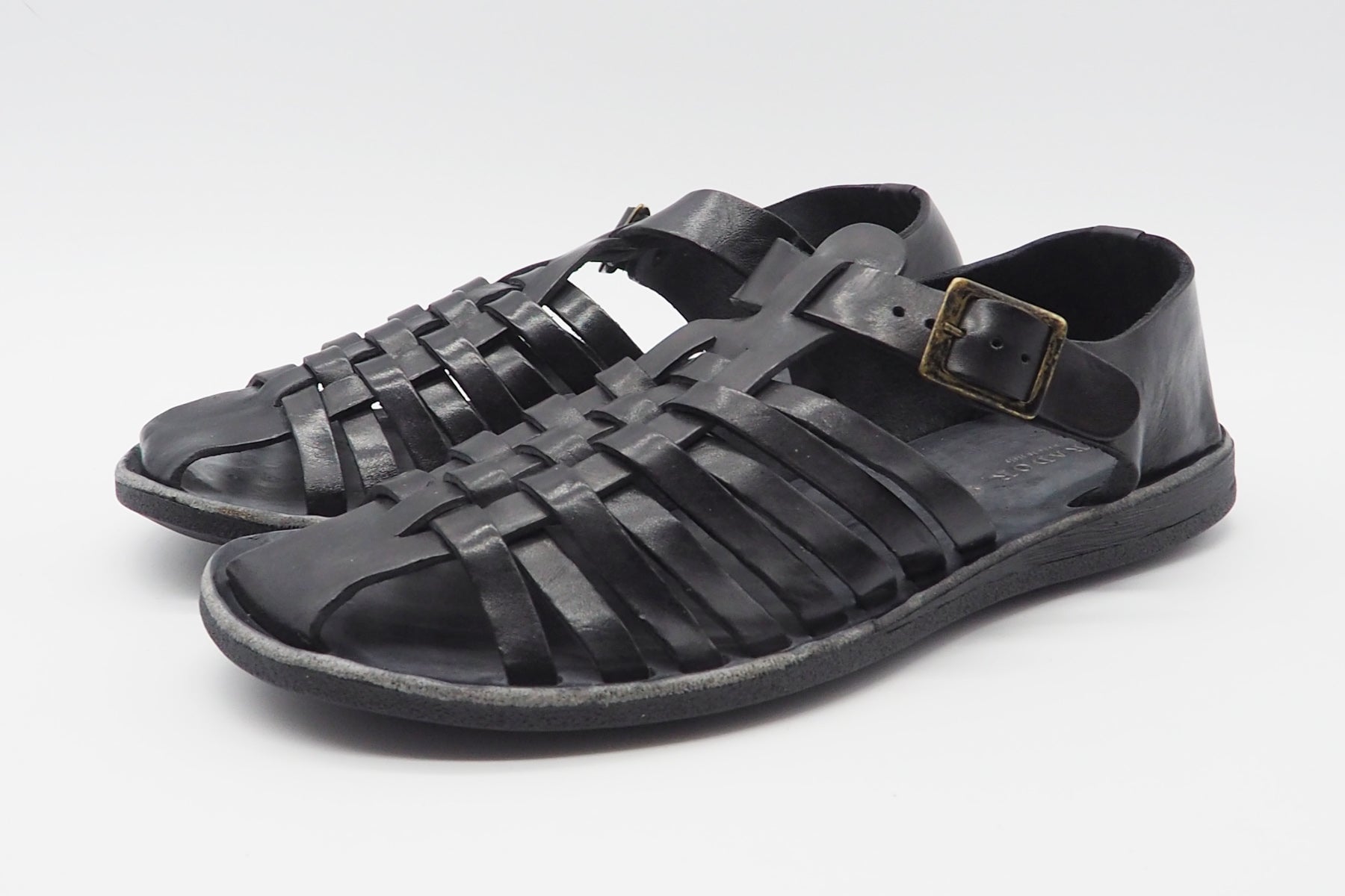 Herren Sandale aus Leder in Schwarz Herren Sommer Schuhe Brador 