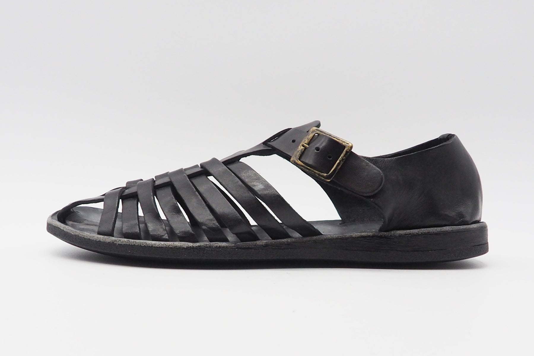 Herren Sandale aus Leder in Schwarz Herren Sommer Schuhe Brador 