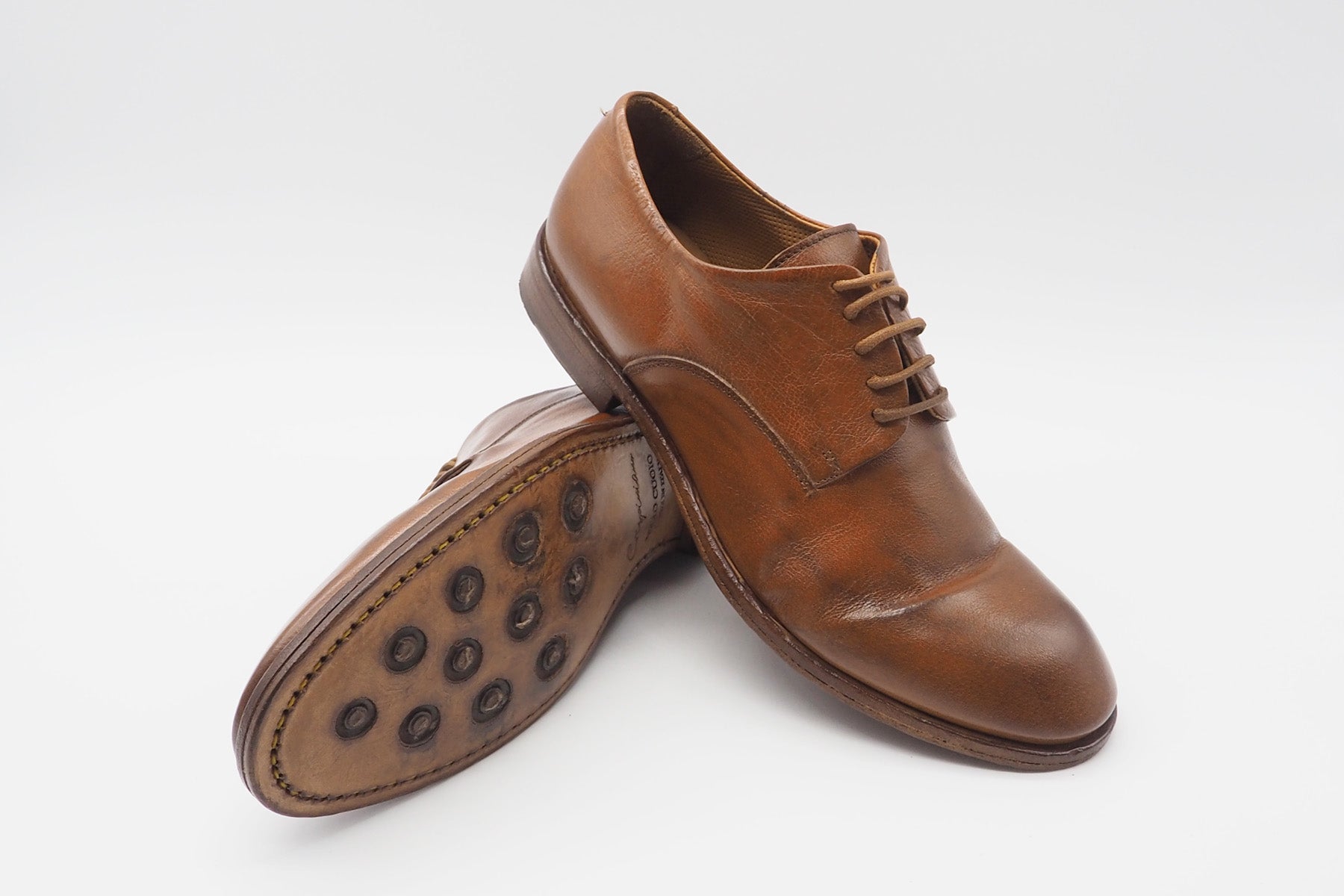 Herren Schnürschuh aus Glattleder in Cognac Herren Klassik modern Crispiniano