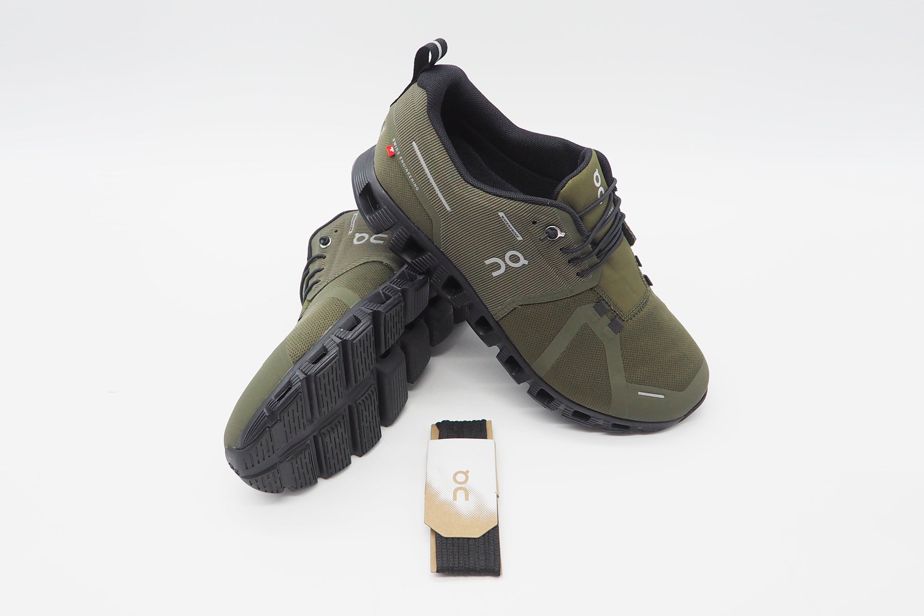 Herren Sneaker "Cloud 5" aus Mesh in Olive & Black - Wasserdicht Herren Sneaker On 