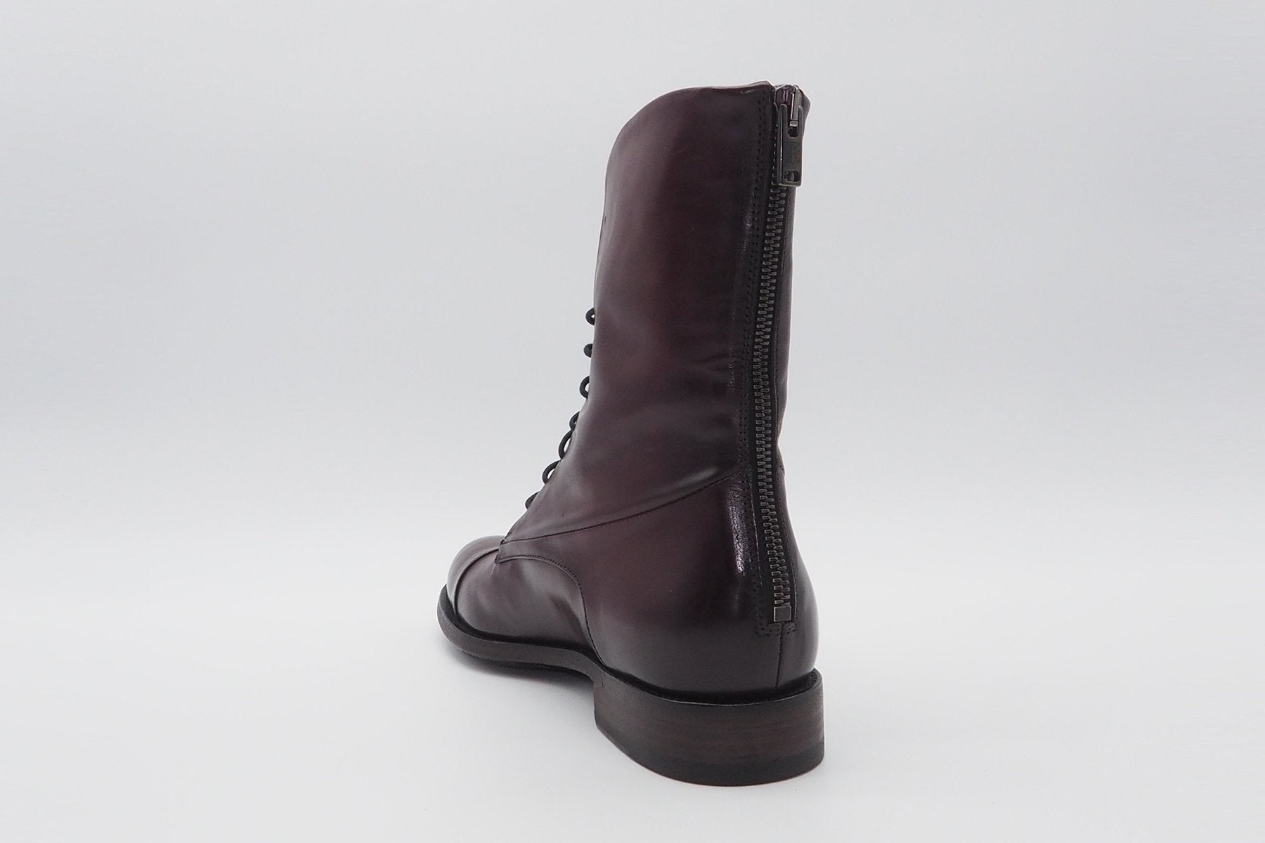 Puristische Damen Schnürboots aus Leder in Bordeaux Damen Schnürboots Pantanetti