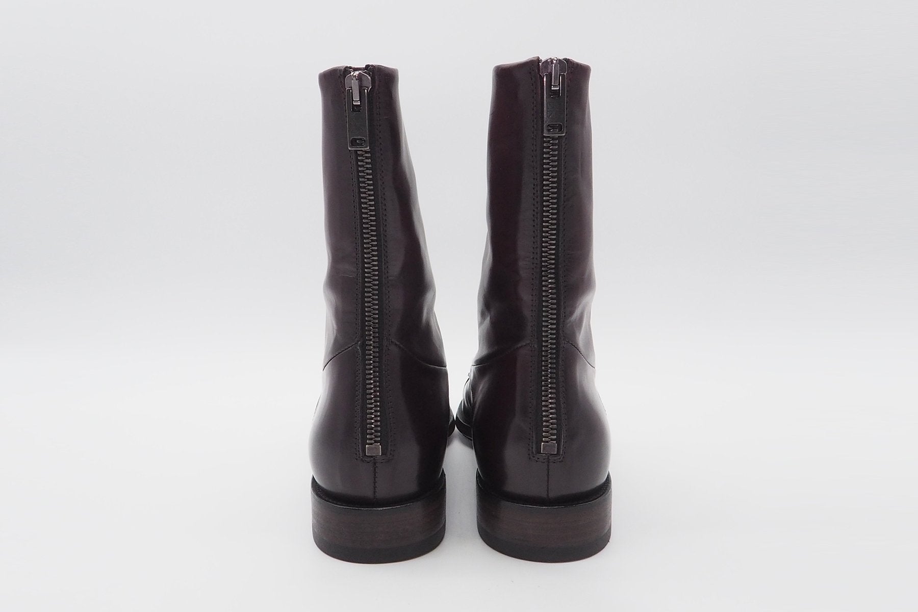 Puristische Damen Schnürboots aus Leder in Bordeaux Damen Schnürboots Pantanetti