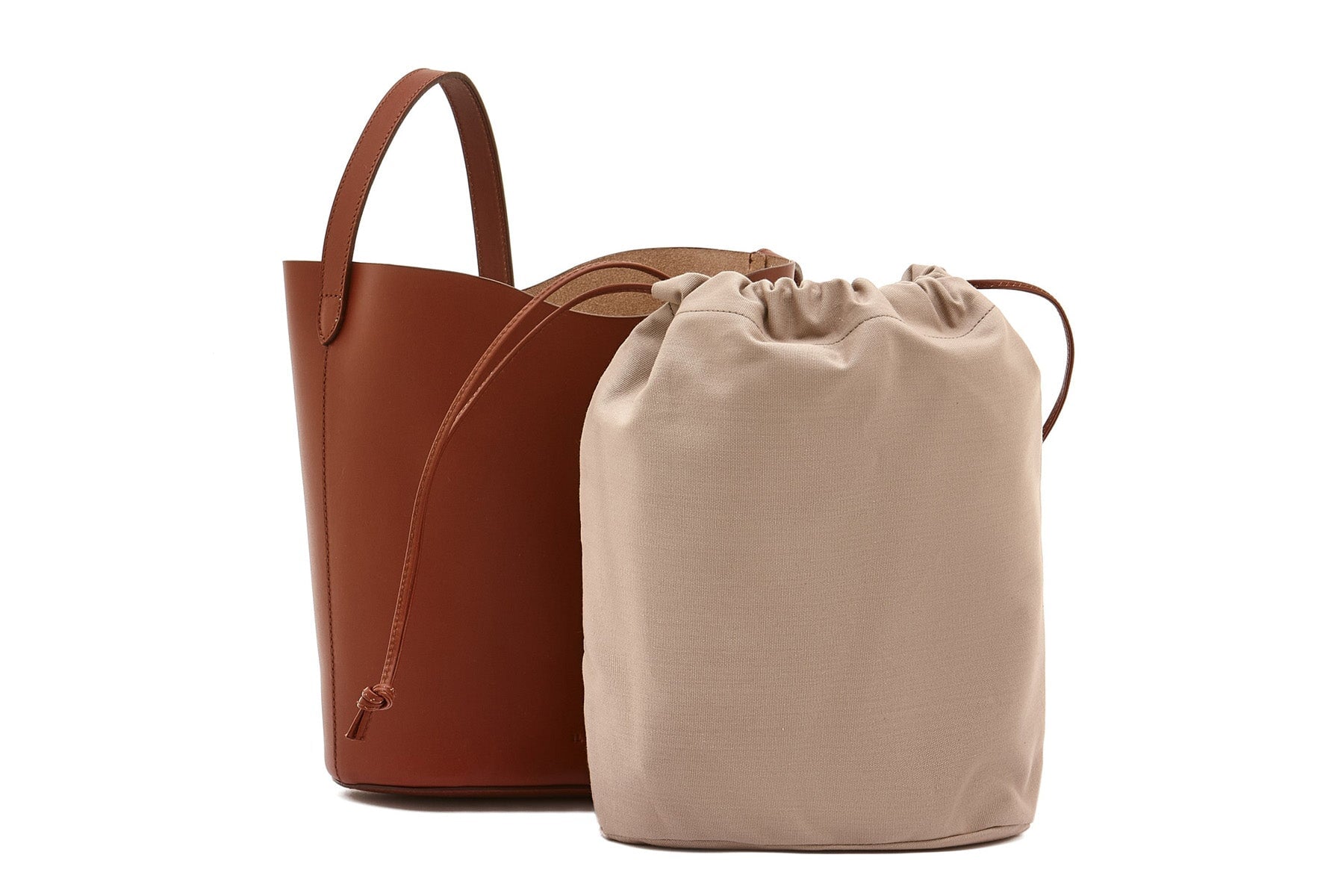 Schultertasche aus Leder in Braun - herausnehmbares Baumwoll-Canvas-Futter mit Kordelzug aus Leder Taschen Crossbody & Schultertaschen Il Bisonte 