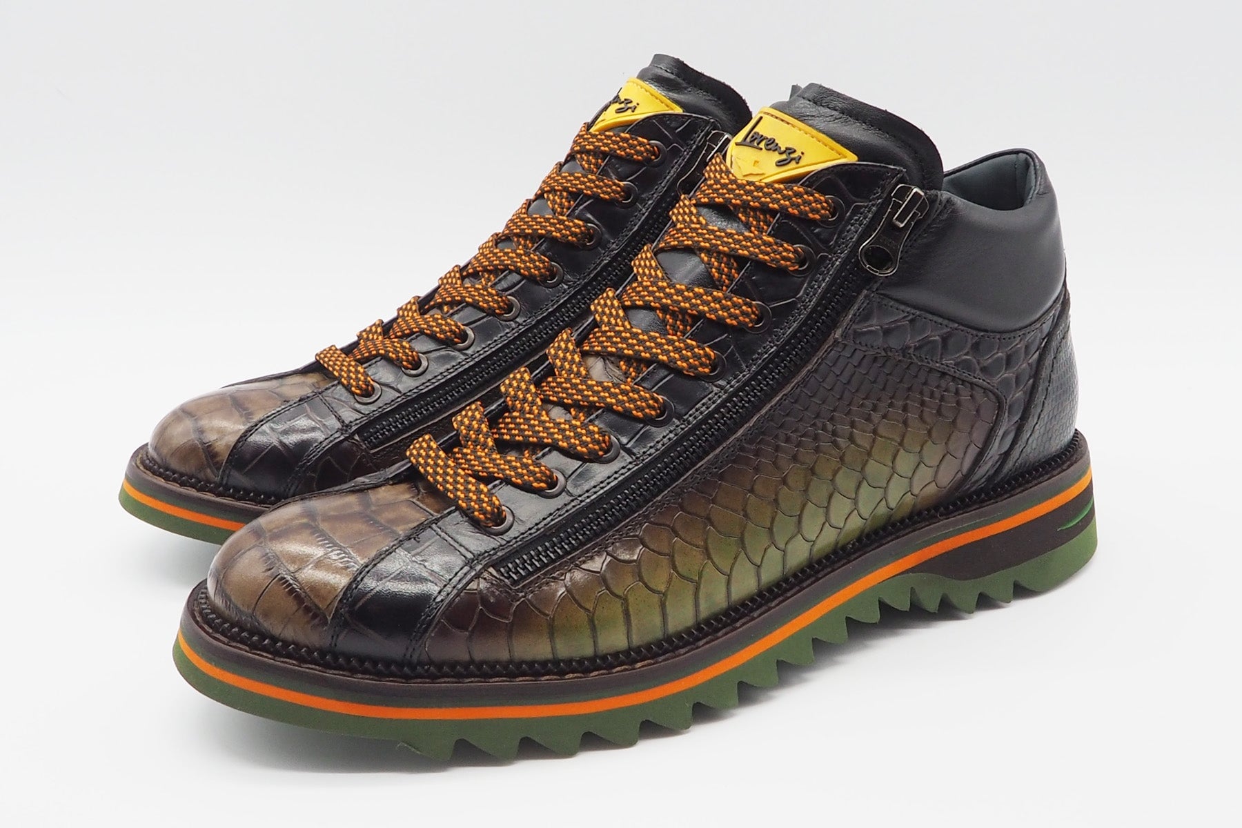 Sportiver Herren Hightop-Sneaker aus bedrucktem Leder in Multicolor Herren Sneaker Lorenzi 
