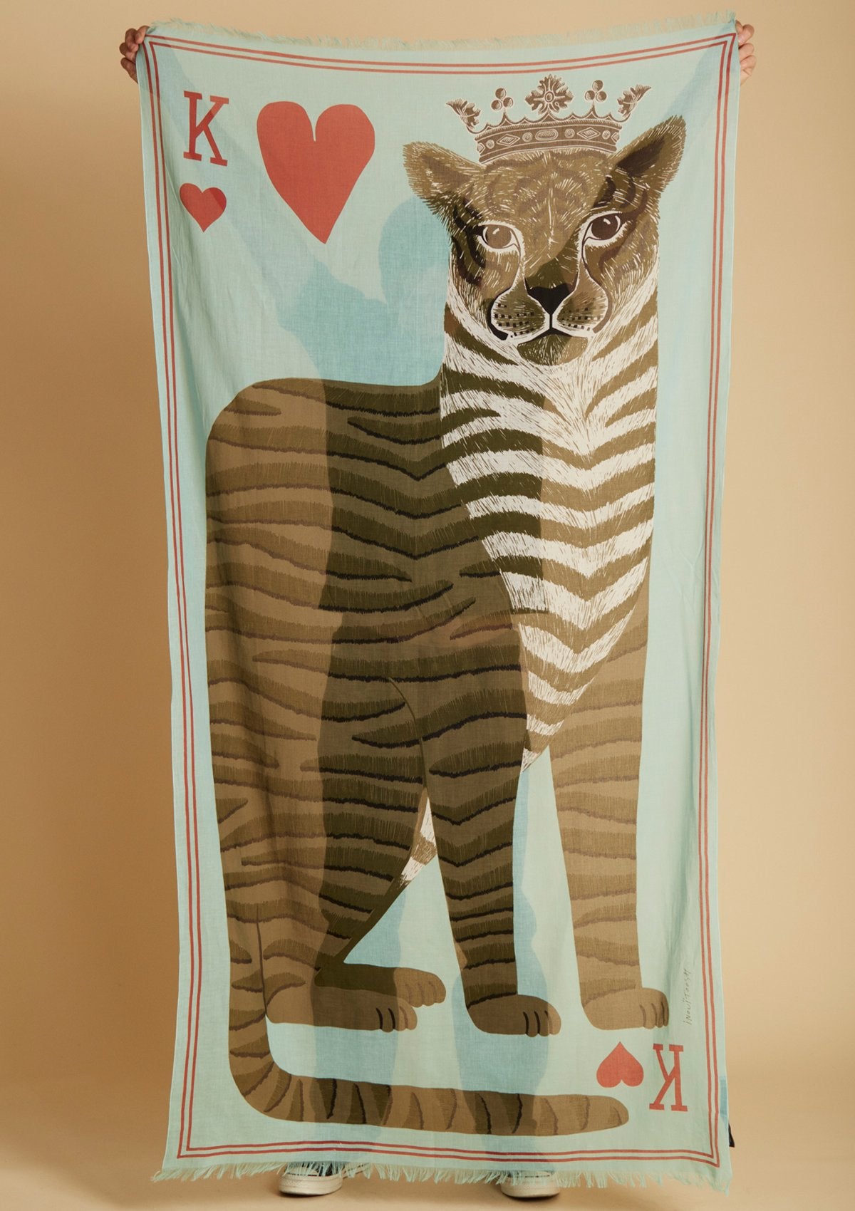 Tuch aus Baumwolle mit Tiger in König Torpuiose Accessoires Tücher & Schals Inoui E.